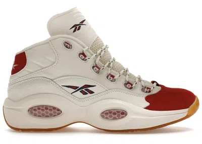 Pre-owned Reebok Men's  Question Mid Vintage Toe Sneakers In White/red