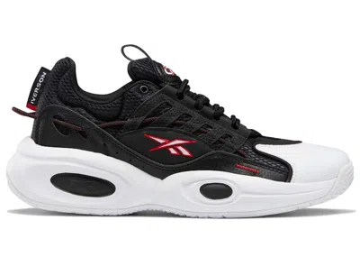 Pre-owned Reebok Men's  Solution Mid Black White Sneakers In Core Black/footwear White/vector Red In Multi