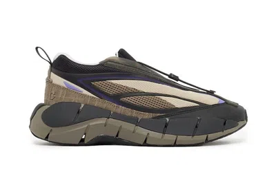 Pre-owned Reebok Men's  Zig 3d Storm Hydro Cottweiler Dark Sneakers In Black/beige/orchid In Multi