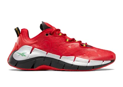 Pre-owned Reebok Men's  Zig Kinetica Ii Power Rangers Red Ranger Sneakers In Vector Red/coal/boldly Yellow