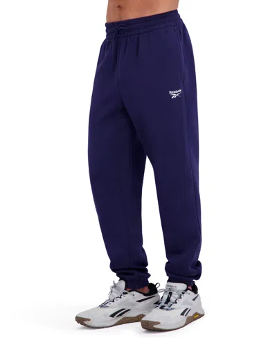 Reebok Men's Regular Fit Fleece Joggers In Blue