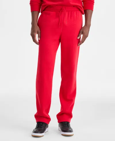 Reebok Men's Regular Fit Fleece Pants In Red