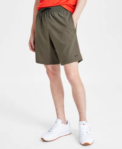 Reebok Men's Regular-fit Moisture-wicking 9" Woven Drawstring Shorts In Bold Cyan