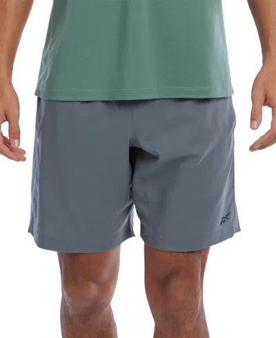 Reebok Men's Regular-fit Moisture-wicking 9" Woven Drawstring Shorts In Cold Grey