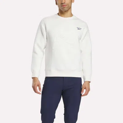 Reebok Men's Scuba Knit Crew Sweatshirt In White