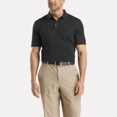 Reebok Men's Short Sleeve Bonded Micro Pique Polo Shirt In Black