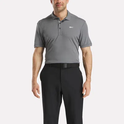 Reebok Men's Short Sleeve Oxford Knit Pique Polo Shirt In Black