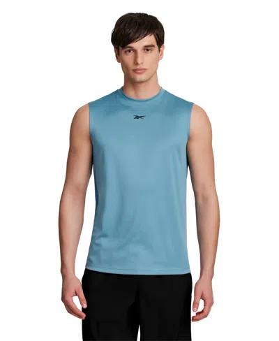 Reebok Men's Sleeveless Logo Tech Tank Top In Blue