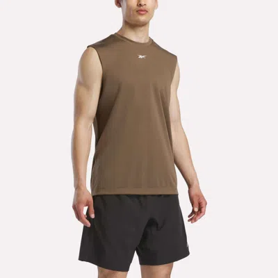 Reebok Men's Sleeveless Tech Training T-shirt In Brown