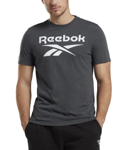 Reebok Men's Slim-fit Identity Big Logo Short-sleeve T-shirt In Dgh,white