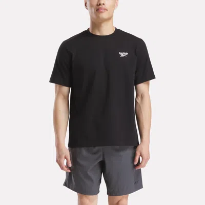 Reebok Men's Small Logo Crewneck Short Sleeve T-shirt In Black