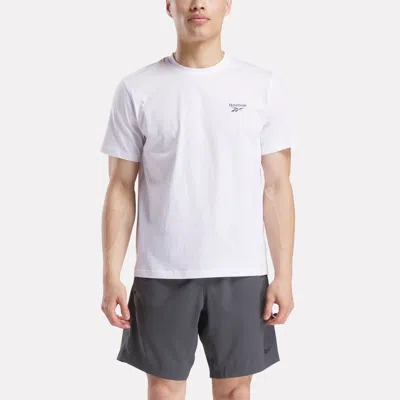 Reebok Men's Small Logo Crewneck Short Sleeve T-shirt In White