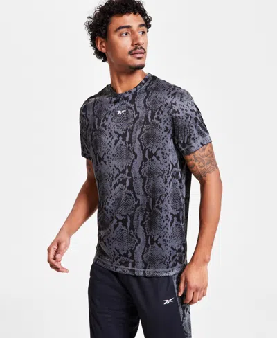 Reebok Men's Snake Aop Train Crewneck T-shirt