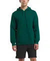 Reebok Men's Solid-color Logo Fleece Pullover Hoodie In College Green