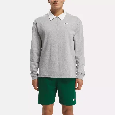 Reebok Men's Sport Classics Quarter-zip Shirt In Medium Grey Heather