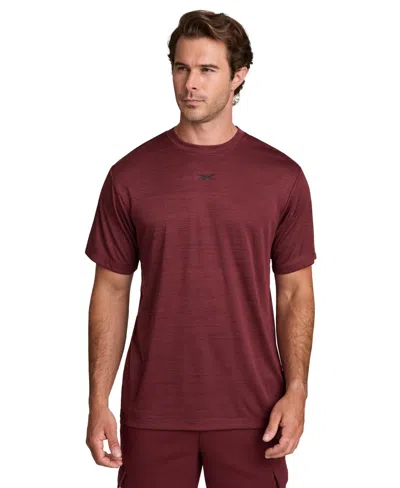 Reebok Men's Tech Regular-fit Logo T-shirt In Burgundy