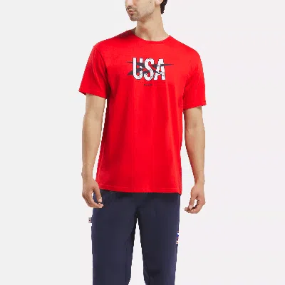 Reebok Men's Usa T-shirt In Red