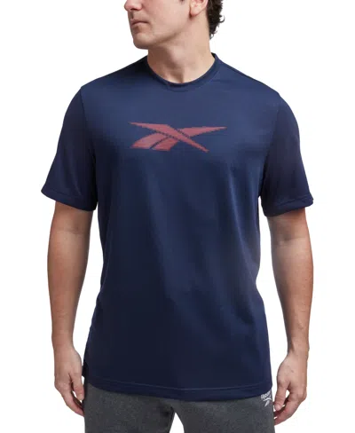 Reebok Men's Vector Performance Short Sleeve Logo Graphic T-shirt In Vector Navy,vector Red
