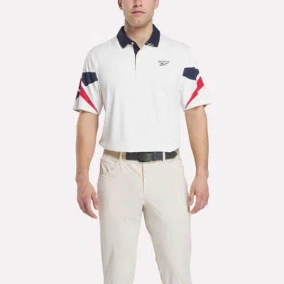 Reebok Men's Vector Sleeve Polo Shirt In White