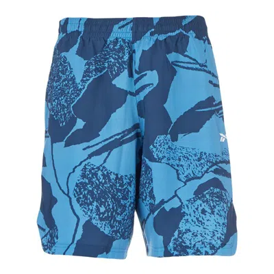 Reebok Men's Workout Ready All Over Print Short In Blue