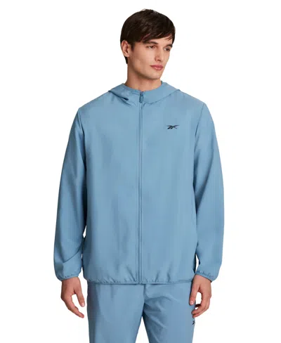 Reebok Men's Woven Logo Jacket In Blue