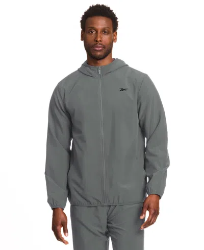 Reebok Men's Woven Logo Jacket In Gray