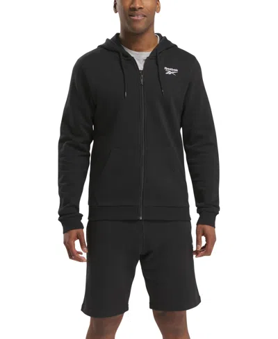 Reebok Men's Zip Front Long Sleeve Hoodie In Black