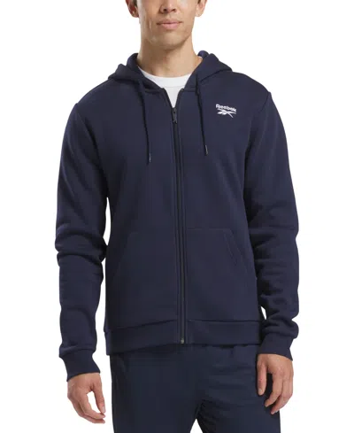 Reebok Men's Zip Front Long Sleeve Hoodie In Navy