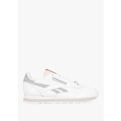 Reebok Mens Cloud Leather Trainers In White Pure/grey 3 Pure/grey 2
