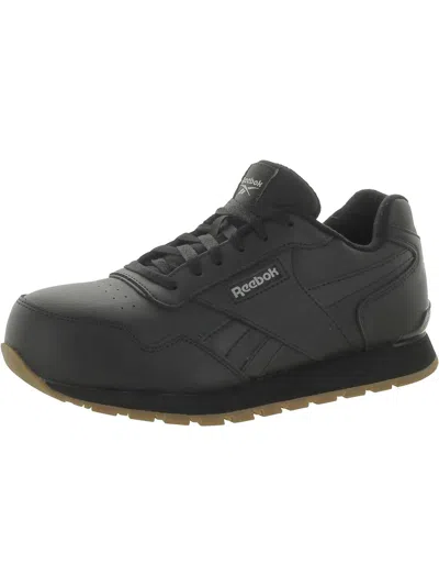 Reebok Mens Memory Foam Leather Casual And Fashion Sneakers In Black