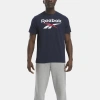 Reebok Identity Big Stacked Logo T-shirt In Vector Navy