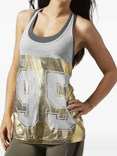 Reebok Metallic Tank Top In Gray