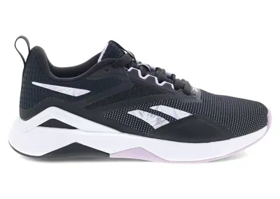 Pre-owned Reebok Nanoflex Tr 2.0 Black (women's) Sneakers In Core Black/footwear White/purple Oasis In Multi