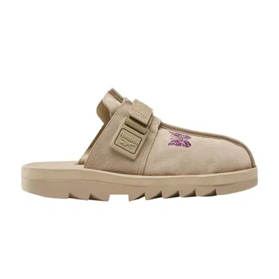 Pre-owned Reebok Needles X Beatnik Slides 'canvas' In Tan
