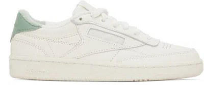 Reebok Off-white Club C 85 Vintage Sneakers In Chalk/hybrid Green