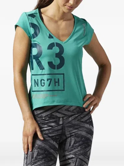 Reebok One Series V-neck T-shirt In Green