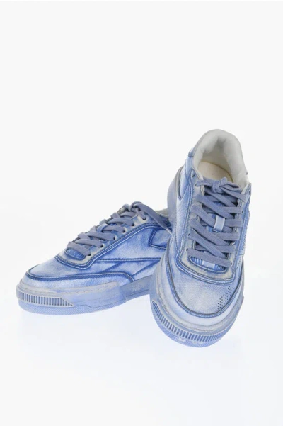 Reebok Overdyed Effect Club C Ltd Low-top Sneakers In Denim Wash