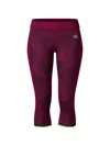 Reebok Patterned Elasticated Cropped Leggings In Black