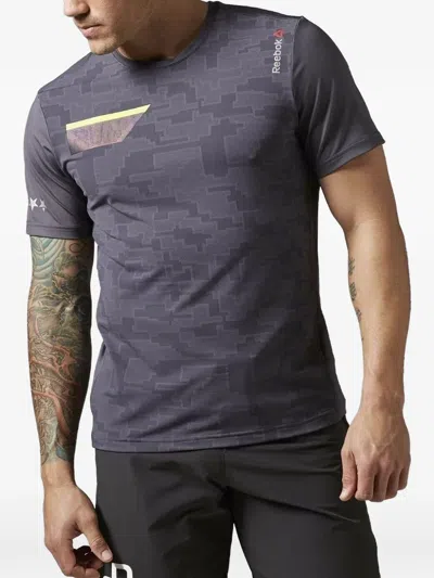 Reebok Patterned Running T-shirt In Gray