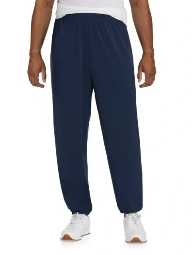 Reebok Performance Jersey Elastic-hem Tech Pants In Navy
