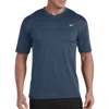 Reebok Performance Mesh V-neck T-shirt In Navy Heather