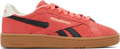 Reebok Pink Club C Grounds Uk Sneakers In Sunset Coral/black