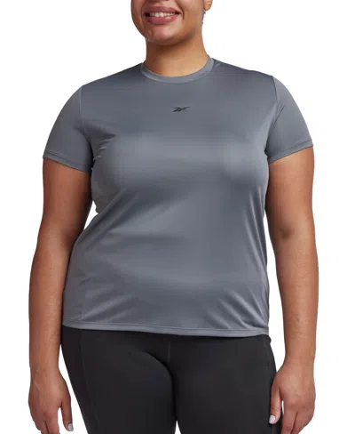 Reebok Plus Size Performance Tech Short-sleeve Tee In Cold Grey