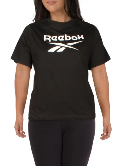 Reebok Plus Womens Gym Fitness Shirts & Tops In Black