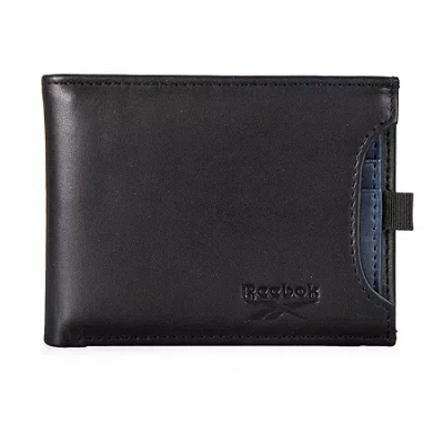 Reebok Pop Color 2 In 1 Bi-fold Mens Bifold Wallet In Black