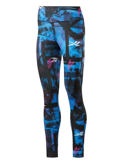 Reebok Printed Leggings In Blue