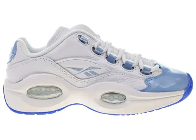 Pre-owned Reebok Question Low Patent Toe Carolina Sneakers In White/blue/ice