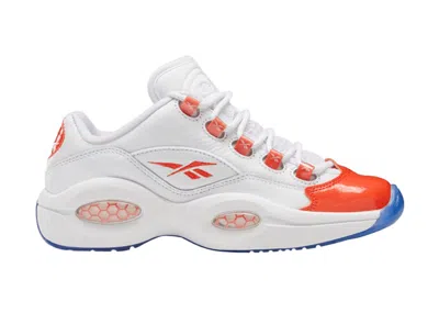 Pre-owned Reebok Question Low Sneakers In White/patent Orange/ice