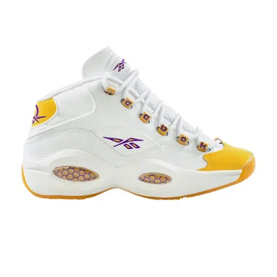Pre-owned Reebok Question Mid Big Kid 'yellow Toe' Shoe Palace Special Box | Kid's Size 7