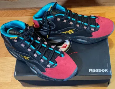 Pre-owned Reebok Question Mid Burn Rubber Apollos Young J95560 Men Le Rare - Blk, Size 12 In Black
